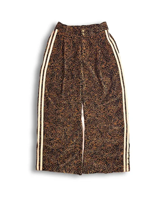 Roar Straight Baggy 4-Stripe Pants — Burnt Orange & Black