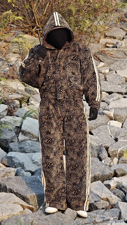 Roar Boxy Hooded Jacket — Black & Gold Leopard, photo 3